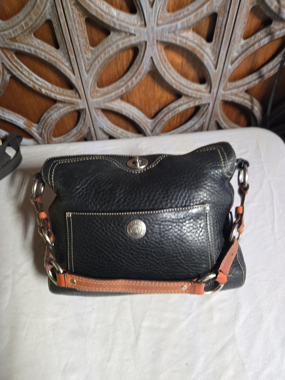 Coach Chelsea Hobo Bag 10132 Pebbled Leather Black & Brown